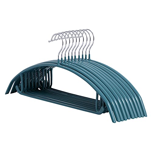 10 Pack Sweater Clothes Hanger No Shoulder Bump 42CM Wide Heavy Duty Coat Metal Hangers for Closet Non Slip PVC-Coating for Sweaters,Dresses,Jackets,Pants,Shirt