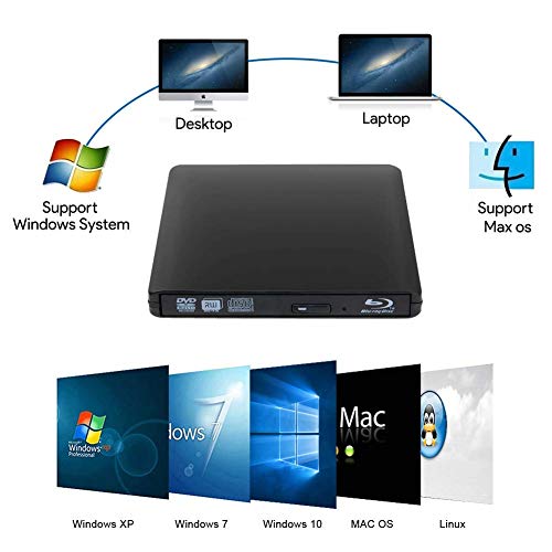 External 4K 3D Blu Ray DVD Drive Burner, Portable Ultra Slim USB 3.0 Blu Ray BD CD DVD Burner Player Writer Reader Disk for Mac OS, Windows 7/8/10,Linxus, Laptop - Thumbnail 7