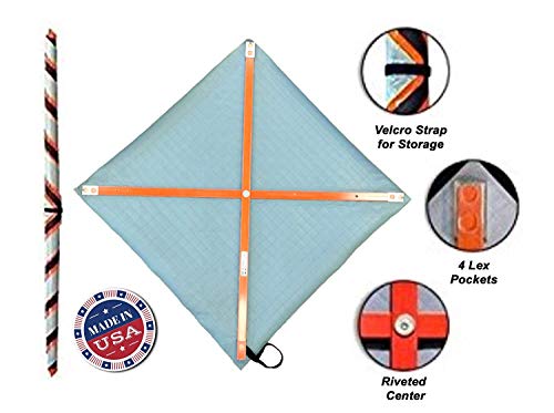 48" Non Reflective Fluorescent Vinyl Orange Roll-Up Warning Sign, 48" Width x 48" Length, 5/16"x1/4" Baton(Ribs), 4 Lexan Pockets Road Closed Ahead