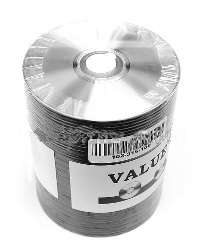 Taiyo Yuden 4.7 GB 16x Thermal Printable Silver DVD-R (value Line), 100 Pack