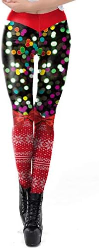 color cosplayer Women's Ugly Christmas Printed Leggings Stretchy Funny Costume Tights
