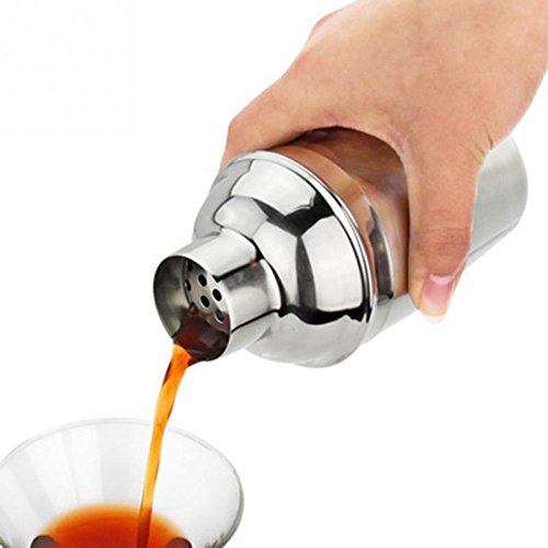 Fenleo Cocktail Shaker Set Bartender Kit with Acrylic Base by 18.8 oz Stainless Steel Shaker, Strainer,Muddler, Mixing Spoon,Ice Tongs, Jigger, 2 Liquor pourers,2 Wine stopper