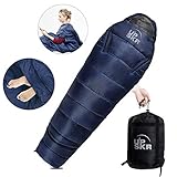 UPSKR Sleeping Bag Lightweight & Waterproof for Adults & Kids Cold Weather, 4 Season Mummy Sleeping Bags Great for Indoor & Outdoor Use Hiking Backpacking Camping Traveling with Compression Sack