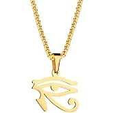 NIGHTCRUZ Eye of Horus Necklace, Ancient Egyptian Hieroglyphic Ideograph Amulet for Men Women