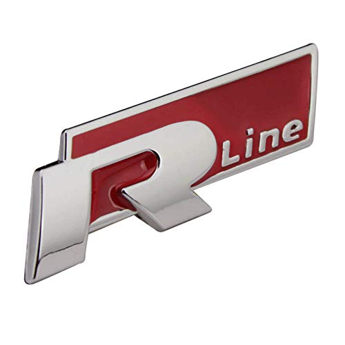 3D Auto Car Red R-line Metal Badge Emblem Sticker Decal Fit for VW Amarok Arteon Atlas Beetle CC Golf GTI Jetta Passat