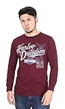 Harley-Davidson Mens Thunder Chains Trademark B&S Maroon Long Sleeve (Medium)