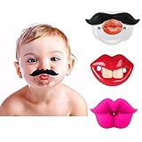 3Pcs Funny Teeth And Mustache Pacifier,Cute