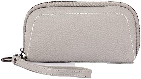 Women Wallet Make Up Organizer Cosmetic Bag Cow Hide Card ID Holder (Grey)