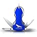 FREEHAWK 7 in 1 Outdoor Tactical Emergency Survival EDC Multitool Knife - Fine Edge Knife, Bottle Opener, Slotted Screwdriver (2 Sizes), Phillips Screwdriver, LED Flashlight and Key Ring (Blue)