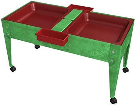 ChildBrite 24" 2 Red Tubs Without Drain and 4 Casters Green Frame Youth Double Mite
