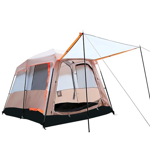 Abaodam Casa de Campaña Familiar para 5-8 Personas, Tienda de Camping Impermeable 210D Reforzada con Vestíbulo y Toldo, Carpa Resistente con Alfombra, Ideal para Playa, Montaña y Jardín