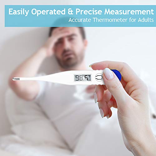 Thermometer for Fever, Quick Reading Digital Waterproof Oral Thermometer with Fever Indicator