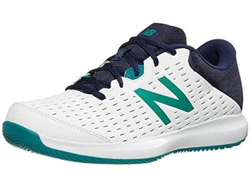 New Balance Men's 696 V4 Hard Court Tennis Shoe, White/Pigment