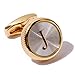 HJ Men's 2PCS Fashion Dazzle Tuxedo Shirts Platinum Plated Cufflinks Initial Letter 2 Color A-Z (Gold J)