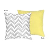 Yellow and Gray Zig Zag Decorative Accent Throw Pillow by Sweet Jojo Designs