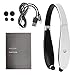 Retractable Bluetooth Headset, Long Playtime Foldable Bluetooth Headphone Handsfree Bluetooth Neckband with Retractable Earbuds & Mic, Noise Cancelling (Black)