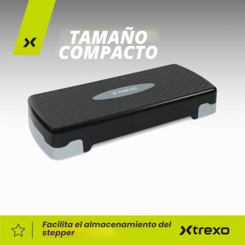 - Caminata aeróbica (68 x 28 cm, altura ajustable, 15-20 cm, polipropileno duradero y TPR de alta calidad, color gris