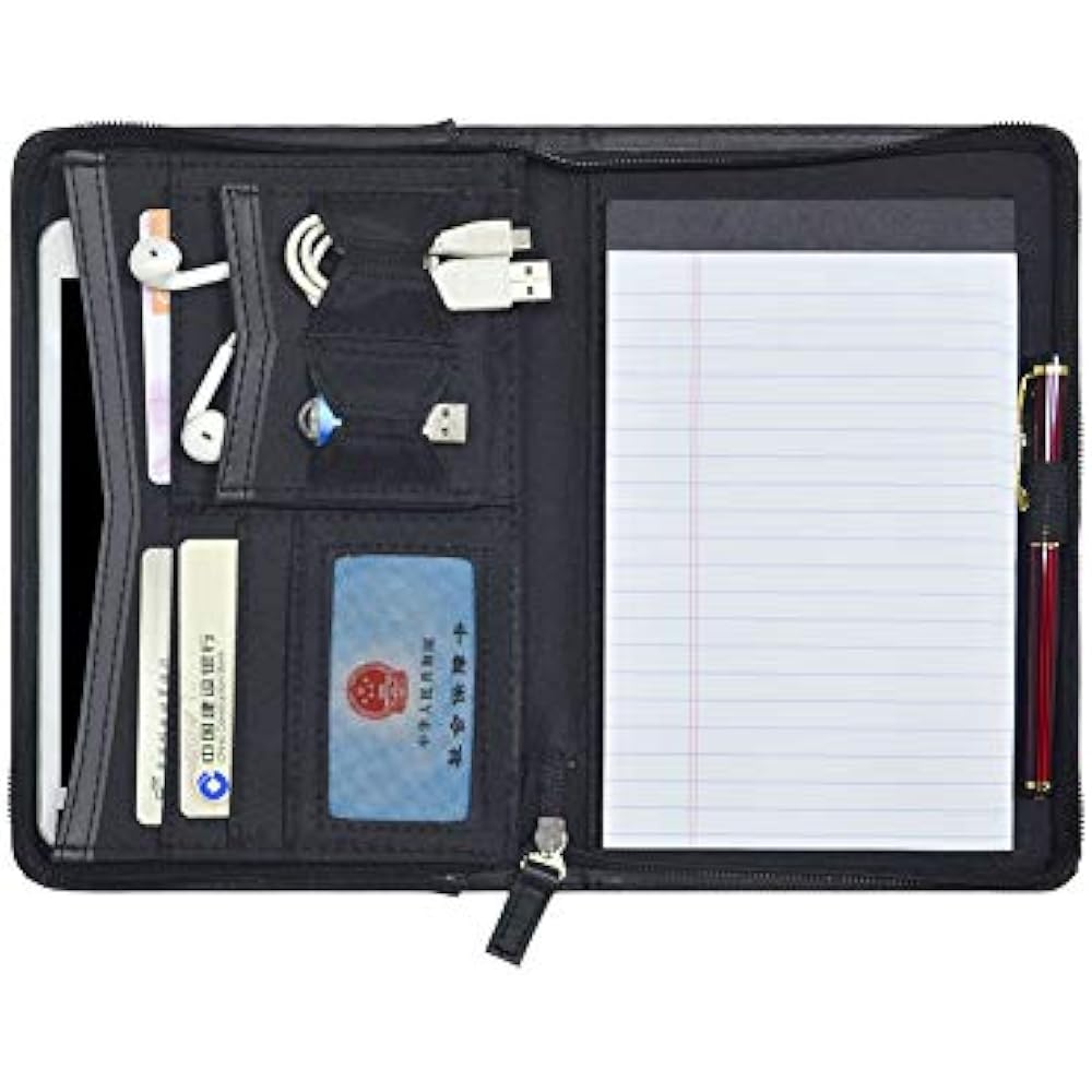 Padfolio/Portfolio, Mini Leather Zippered Binder 5 X 8 Legal Writing