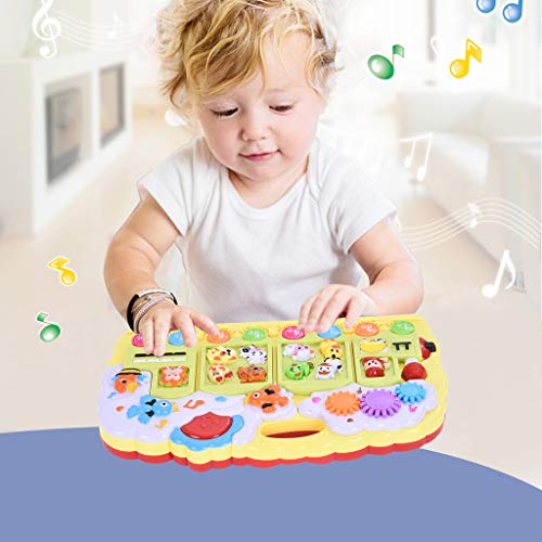 XGao Baby Toys 6 to 12 Months, Baby Music Toys Multi-function Electronic Piano Keyboard Light Animal Sounds Infant Toy Activity Center Educational Best Gifts for Months Year Old Boy Girls (Multicolor)
