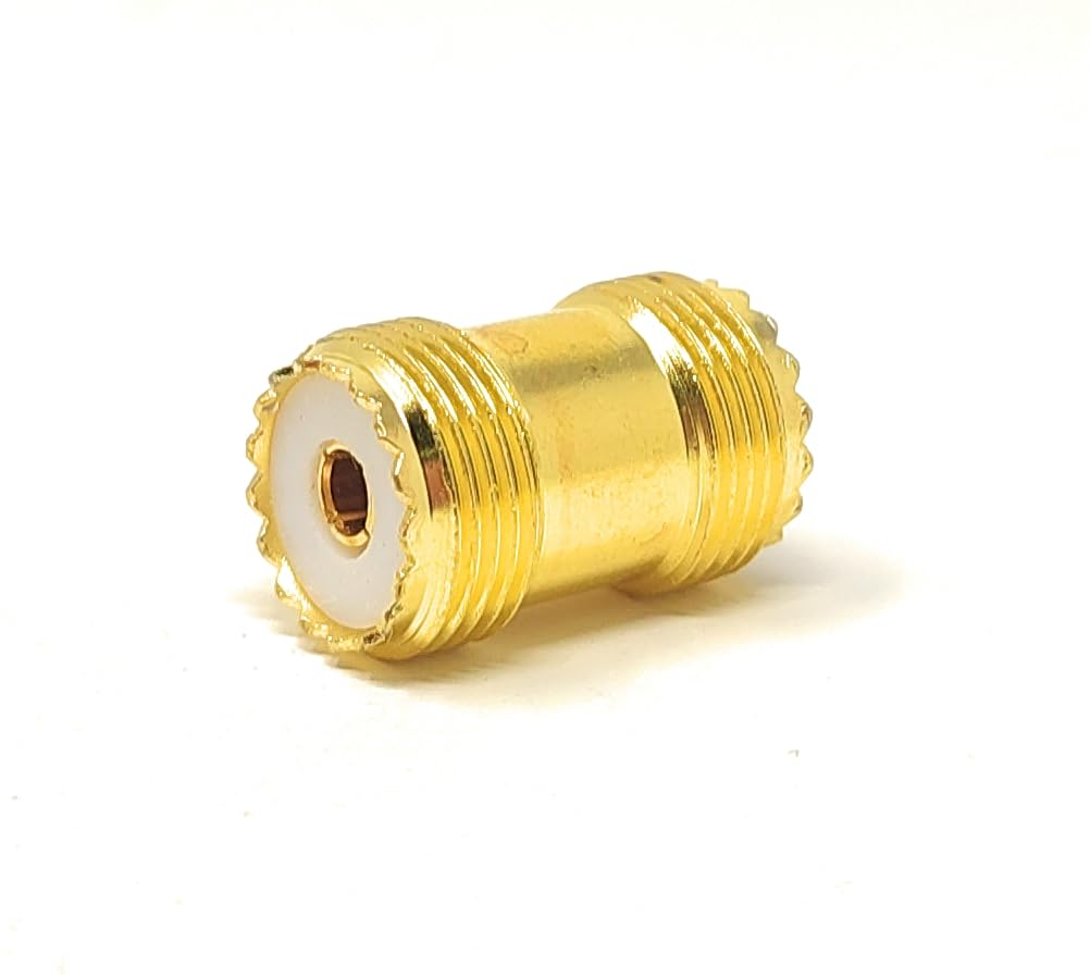 Maincore UHF PL-259 Female to Female Coaxial Adapter – PL259 Socket Coupler Connector Joiner for Antenna, Radio, CB, Ham, and RF Communication Cables (1pcs)