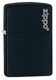 Zippo Logo Black Matte Pocket Lighter