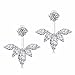 DOMILINA 18K White Gold Plated Clear Crystal Leaf Feather Ear Jacket Earrings Back Ear Cuffs Stud Earring(Sliver)