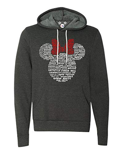 Minnie Mouse Disney Adult Women and Ladies Character Name Tee (Dark Grey Heather Hoodie, 2X-Large)