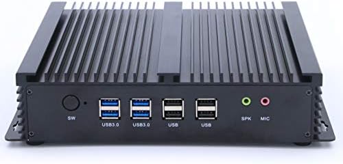 Baieyu® Fanless mini desktop computer, 4th Generation Intel Core i7-4500U Processors.8GB RAM 256GB SSD,2*LAN,2*HDMI,6*RS232 COM,4 USB3.0,4 USB 2.0,Windows 10 Pro/Linux(8GB RAM 256GB SSD)