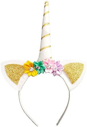 Unicorn Headband Unicorn Birthday Rose Flower Headband Unicorn Party Halloween Christmas Animal Ears