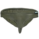 FEESHOW Men's Soft Long Sheath Sleeve Bikini Briefs Pouch Underwear G String Thongs