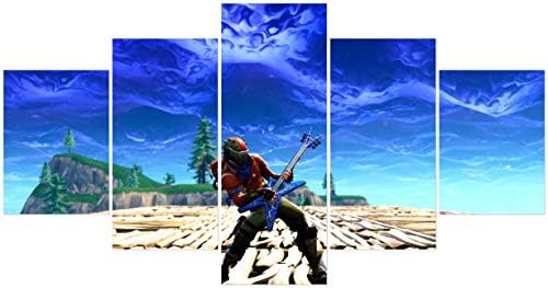 Jackethings 5 Piece Man Playing The Guitar Print Painting Unframed for Home Game Club Bar Canvas Art Decor