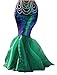 IFLOVE Women Halloween Costume Cosplay Mermaid Fancy Dress Skirt (US 8, Squines Green)