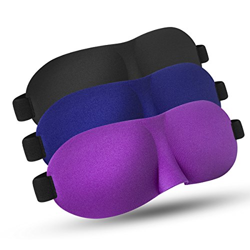 YIVIEW Sleep Mask Pack of 3, Lightweight and Comfortable, Super Soft
