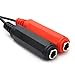 TISINO 3.5mm (1/8 Inch) TRS Stereo Plug/Male to Dual 6.35mm (1/4 Inch) TRS Stereo Jack/Female Y Splitter Cable Patch Cord - 8 Inch / 20cm