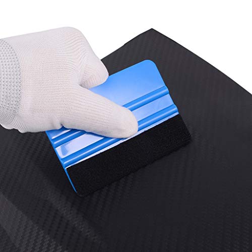 image for Wllsagl Xouwvpm Wallpaper Filming Tool Blue Plastic Felt Edge Squeegee