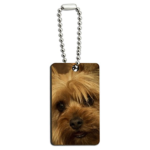 Yorkshire Terrier Yorkie Dog Wood Wooden Rectangle Key Chain
