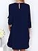 Clothink Women Fashion Back Keyhole 3/4 Sleeve Shift Dress,blue, L