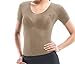 Lupo Women's Second Skin Short Sleeve Sheer See Through Mesh Top, One-Size Beige