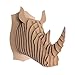 Cardboard Safari Recycled Cardboard Animal Taxidermy Rhino Trophy Head, Robbie Brown Small