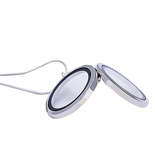 Happy Hours Glass Floating Charm Memory Locket Necklaces / 30mm Round Pendant Necklaces with 60cm Snake Chain for Girlfriends, Mother, Wife, Valentines Day(White) - Thumbnail 4