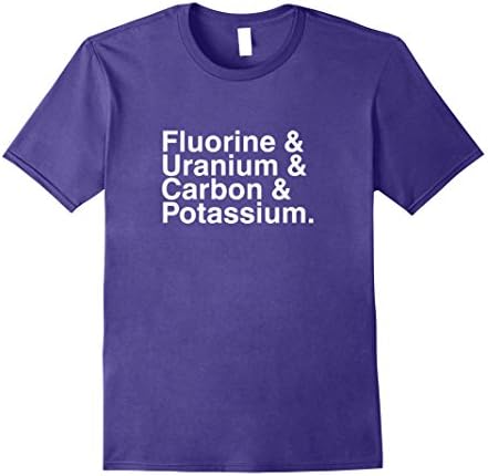 Mens Fluorine Uranium Carbon Potassium Science Elements T-shirt XL Purple