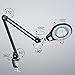 LED Magnifying Lamp, PHIVE Daylight Bright Magnifier Desk Lamp, Dimmable Task Lamp with Clamp, 5 Diopter, 5