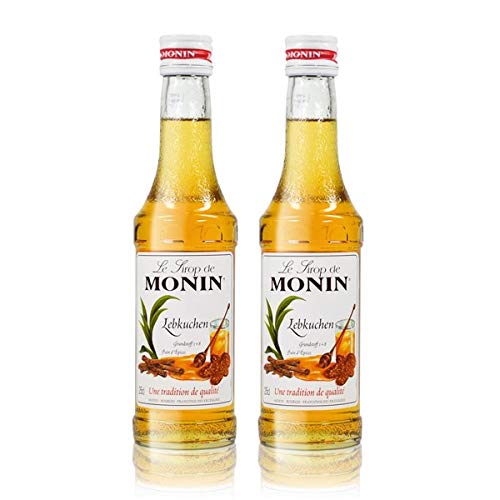 2x Monin Lebkuchen Sirup, 250 ml Flasche - für Cocktails, zum Kaffee oder Kochen