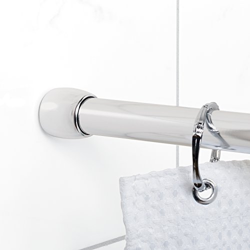 Zenna Home NeverRust Aluminum Tension Shower Rod, 54 to 88inch, Chrome