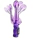 6 Multi Frequency Speed Vibrator G-spot Triple 3 Points Stimulation Wand Anal Butt Masturbating Plug purple (1#) (Purple)