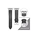 Secbolt Leather Bands Compatible Apple Watch Band 38mm 40mm iWatch Series 6 5 4 3 2 1 SE, Slim Replacement Wristband Strap Stainless Steel Buckle, Black
