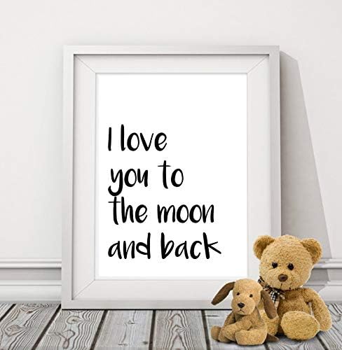 ntART I Love You to The Moon and Back Wall Print Picture Gift Home Decor Wall Art Print Framed Wall Art