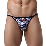 TIAOBU US Men's Camouflage Bikini Underwear Panty Briefs Size Large Red Camouflage