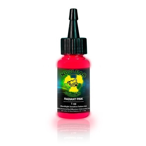 MOM'S Nuclear UV Blacklight Colors Tattoo Ink - Radiant Pink UV Blacklight Ink - 1/2oz