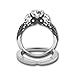 DALARAN Skull Cubic Zirconia Ring Set for Women Gothic Band Party Jewelry Black Wing